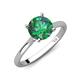 3 - Zaire 2.35 ctw Created Alexandrite Hidden Halo accented Side Natural Diamond Engagement Ring 