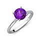 3 - Zaire 2.00 ctw Amethyst Hidden Halo accented Side Natural Diamond Engagement Ring 