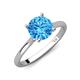 3 - Zaire 2.10 ctw Blue Topaz Hidden Halo accented Side Natural Diamond Engagement Ring 