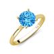 3 - Zaire 2.10 ctw Blue Topaz Hidden Halo accented Side Natural Diamond Engagement Ring 