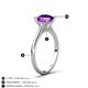 5 - Zaire 2.00 ctw Amethyst Hidden Halo accented Side Natural Diamond Engagement Ring 