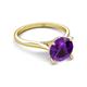 4 - Zaire 2.00 ctw Amethyst Hidden Halo accented Side Natural Diamond Engagement Ring 