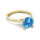 4 - Zaire 2.10 ctw Blue Topaz Hidden Halo accented Side Natural Diamond Engagement Ring 