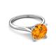 4 - Zaire 2.00 ctw Citrine Hidden Halo accented Side Natural Diamond Engagement Ring 