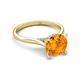 4 - Zaire 2.00 ctw Citrine Hidden Halo accented Side Natural Diamond Engagement Ring 