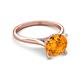 4 - Zaire 2.00 ctw Citrine Hidden Halo accented Side Natural Diamond Engagement Ring 