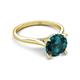 4 - Zaire 2.10 ctw London Blue Topaz Hidden Halo accented Side Natural Diamond Engagement Ring 