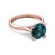 4 - Zaire 2.10 ctw London Blue Topaz Hidden Halo accented Side Natural Diamond Engagement Ring 