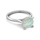 4 - Zaire 1.50 ctw Opal Hidden Halo accented Side Natural Diamond Engagement Ring 