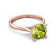 4 - Zaire 1.90 ctw Peridot Hidden Halo accented Side Natural Diamond Engagement Ring 