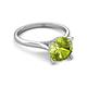 4 - Zaire 1.90 ctw Peridot Hidden Halo accented Side Natural Diamond Engagement Ring 