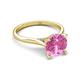 4 - Zaire 2.60 ctw Created Pink Sapphire Hidden Halo accented Side Natural Diamond Engagement Ring 