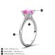 5 - Zaire 2.60 ctw Created Pink Sapphire Hidden Halo accented Side Natural Diamond Engagement Ring 