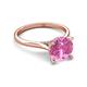 4 - Zaire 2.60 ctw Created Pink Sapphire Hidden Halo accented Side Natural Diamond Engagement Ring 