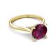 4 - Zaire 2.36 ctw Rhodolite Garnet Hidden Halo accented Side Natural Diamond Engagement Ring 