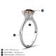 5 - Zaire 1.90 ctw Smoky Quartz Hidden Halo accented Side Natural Diamond Engagement Ring 