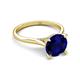 4 - Zaire 2.60 ctw Created Blue Sapphire Hidden Halo accented Side Natural Diamond Engagement Ring 