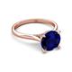 4 - Zaire 2.60 ctw Created Blue Sapphire Hidden Halo accented Side Natural Diamond Engagement Ring 