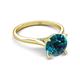 4 - Zaire 2.10 ctw Blue Diamond Hidden Halo accented Side Natural Diamond Engagement Ring 