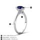 3 - Zaire 2.61 ctw Blue Sapphire Oval Shape (9x7 mm) accented side Natural Diamond Hidden Halo Engagement Ring 