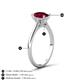 3 - Zaire 2.61 ctw Created Ruby Oval Shape (9x7 mm) accented side Natural Diamond Hidden Halo Engagement Ring 