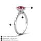3 - Zaire 2.21 ctw Pink Tourmaline Oval Shape (9x7 mm) accented side Natural Diamond Hidden Halo Engagement Ring 