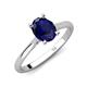 4 - Zaire 2.61 ctw Blue Sapphire Oval Shape (9x7 mm) accented side Natural Diamond Hidden Halo Engagement Ring 
