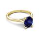 5 - Zaire 2.61 ctw Blue Sapphire Oval Shape (9x7 mm) accented side Natural Diamond Hidden Halo Engagement Ring 