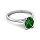 5 - Zaire 1.76 ctw Created Emerald Oval Shape (9x7 mm) accented side Natural Diamond Hidden Halo Engagement Ring 