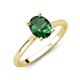 4 - Zaire 1.76 ctw Created Emerald Oval Shape (9x7 mm) accented side Natural Diamond Hidden Halo Engagement Ring 