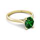 5 - Zaire 1.76 ctw Created Emerald Oval Shape (9x7 mm) accented side Natural Diamond Hidden Halo Engagement Ring 