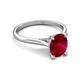 5 - Zaire 2.61 ctw Created Ruby Oval Shape (9x7 mm) accented side Natural Diamond Hidden Halo Engagement Ring 
