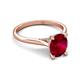 5 - Zaire 2.61 ctw Created Ruby Oval Shape (9x7 mm) accented side Natural Diamond Hidden Halo Engagement Ring 