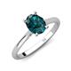 4 - Zaire 2.51 ctw London Blue Topaz Oval Shape (9x7 mm) accented side Natural Diamond Hidden Halo Engagement Ring 