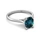 5 - Zaire 2.51 ctw London Blue Topaz Oval Shape (9x7 mm) accented side Natural Diamond Hidden Halo Engagement Ring 