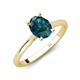 4 - Zaire 2.51 ctw London Blue Topaz Oval Shape (9x7 mm) accented side Natural Diamond Hidden Halo Engagement Ring 