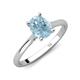 4 - Zaire 1.86 ctw Aquamarine Oval Shape (9x7 mm) accented side Natural Diamond Hidden Halo Engagement Ring 