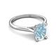 5 - Zaire 1.86 ctw Aquamarine Oval Shape (9x7 mm) accented side Natural Diamond Hidden Halo Engagement Ring 