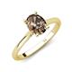 4 - Zaire 1.86 ctw Smoky Quartz Oval Shape (9x7 mm) accented side Natural Diamond Hidden Halo Engagement Ring 