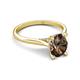 5 - Zaire 1.86 ctw Smoky Quartz Oval Shape (9x7 mm) accented side Natural Diamond Hidden Halo Engagement Ring 