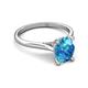 5 - Zaire 2.51 ctw Blue Topaz Oval Shape (9x7 mm) accented side Natural Diamond Hidden Halo Engagement Ring 
