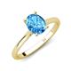 4 - Zaire 2.51 ctw Blue Topaz Oval Shape (9x7 mm) accented side Natural Diamond Hidden Halo Engagement Ring 