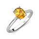 4 - Zaire 1.81 ctw Citrine Oval Shape (9x7 mm) accented side Natural Diamond Hidden Halo Engagement Ring 