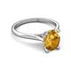 5 - Zaire 1.81 ctw Citrine Oval Shape (9x7 mm) accented side Natural Diamond Hidden Halo Engagement Ring 