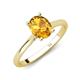 4 - Zaire 1.81 ctw Citrine Oval Shape (9x7 mm) accented side Natural Diamond Hidden Halo Engagement Ring 