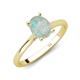 4 - Zaire 1.43 ctw Opal Oval Shape (9x7 mm) accented side Natural Diamond Hidden Halo Engagement Ring 