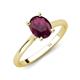 4 - Zaire 2.41 ctw Rhodolite Garnet Oval Shape (9x7 mm) accented side Natural Diamond Hidden Halo Engagement Ring 