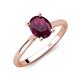 4 - Zaire 2.41 ctw Rhodolite Garnet Oval Shape (9x7 mm) accented side Natural Diamond Hidden Halo Engagement Ring 