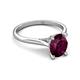 5 - Zaire 2.41 ctw Rhodolite Garnet Oval Shape (9x7 mm) accented side Natural Diamond Hidden Halo Engagement Ring 