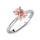 4 - Zaire 1.72 ctw Morganite Oval Shape (9x7 mm) accented side Natural Diamond Hidden Halo Engagement Ring 